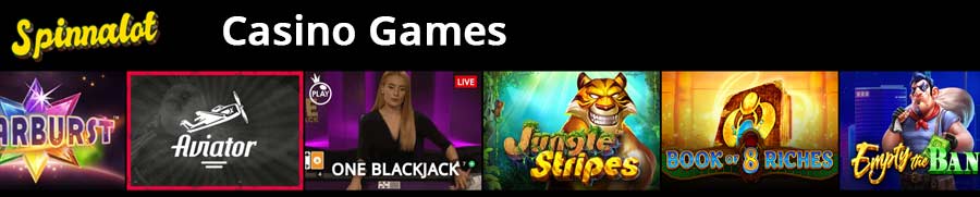 Introducing popular games on the Spinnalot casino homepage